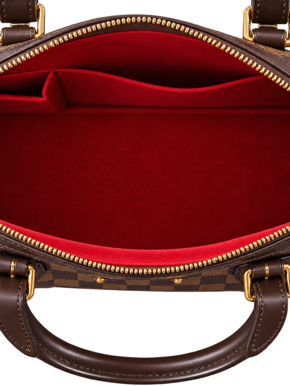 Louis Vuitton Berkeley Brown Damier Ebene Leather Satchel with Gold Plaque Purse - Picture 6 of 6